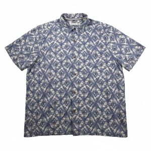Tommy Bahama Blue‎ Diamond Batik Silk Blend Shirt XXL